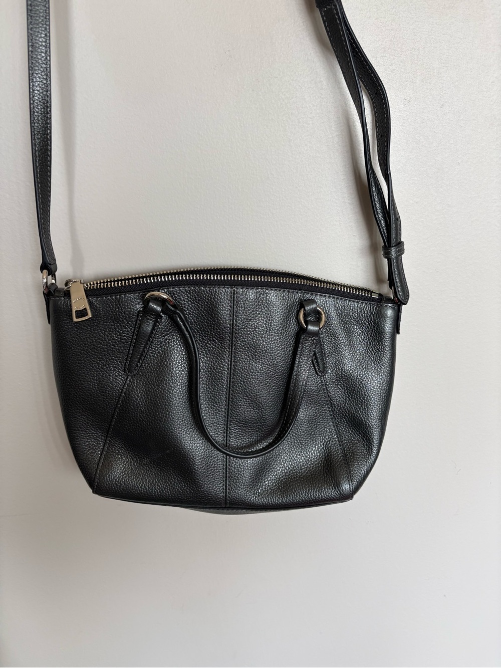 Coach Black Pebbled Leather Crossbody Satchel Bag NWT Silver Hardware F22316 - Picture 5 of 8